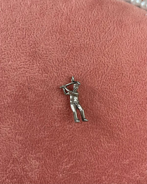 Golfer Swinging Silver Charm Golfer Swinging Silver Charm