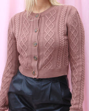 Load image into Gallery viewer, RAELYN MOCHA BROWN CABLE KNIT SWEATER
