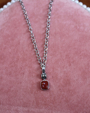 Red & Silver Square Pendant Necklace Red & Silver Square Pendant Necklace