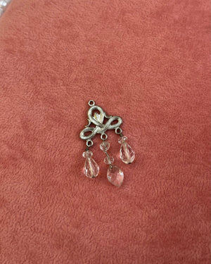 Silver Clear Crystal Dangle Charm Silver Clear Crystal Dangle Charm