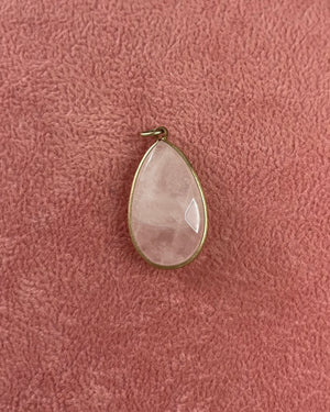 Pink Opaque Stone Teardrop Charm Pink Opaque Stone Teardrop Charm