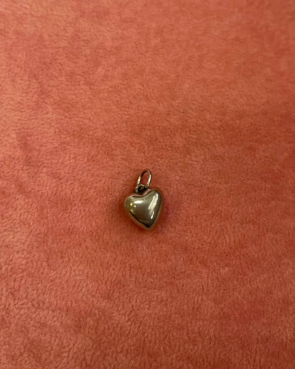 Small Gold Round Heart Charm