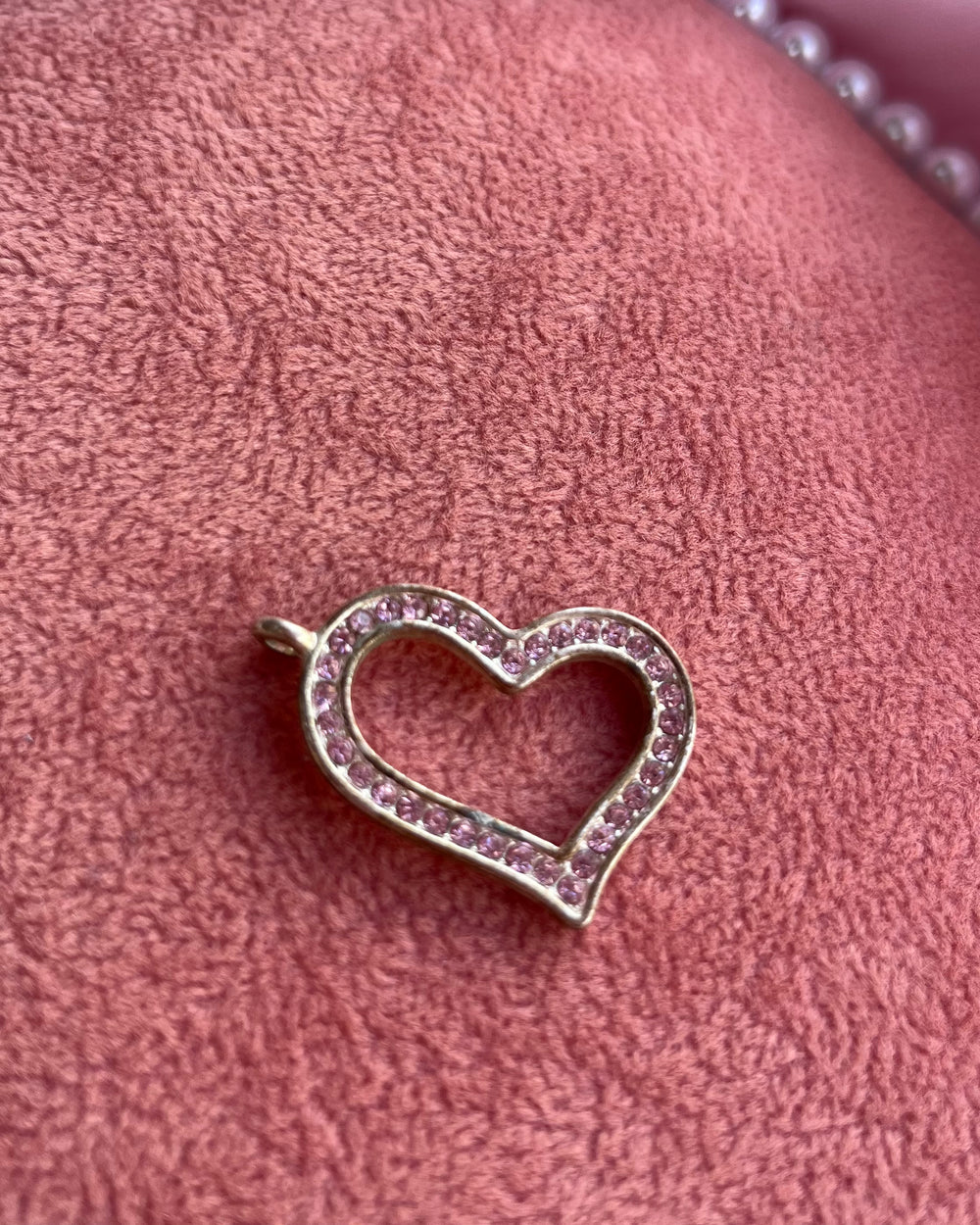 Pink Crystals Heart Charm