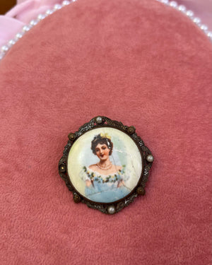 Woman In Blue Cameo Charm Woman In Blue Cameo Charm