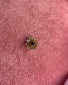 Gold Flower With Center Crystal Charm