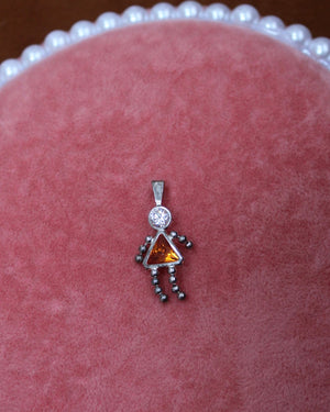 Orange Gem Stick Figure Charm Orange Gem Stick Figure Charm