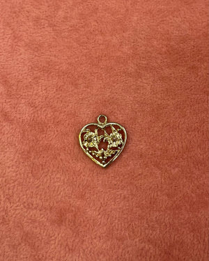 Gold Heart With Flowers Charm Gold Heart With Flowers Charm