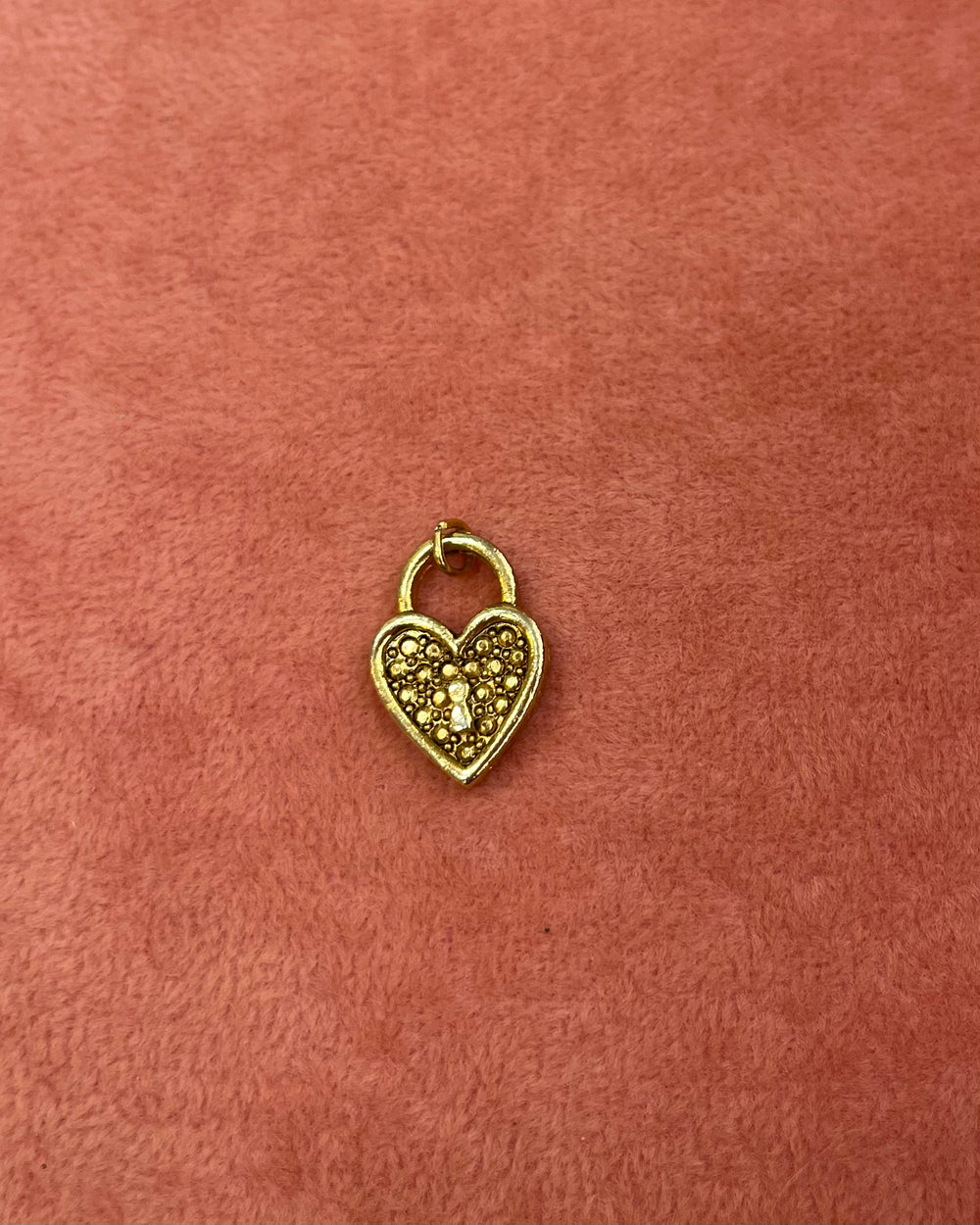 Gold Lock Heart Charm
