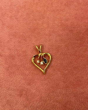 Gold Heart With Crystals Charm Gold Heart With Crystals Charm