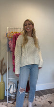 Load and play video in Gallery viewer, RORY IVORY CABLE-KNIT CHUNKY SWEATER
