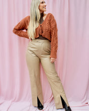 Load image into Gallery viewer, LEXI TAUPE PLEATHER PANTS

