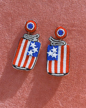 Load image into Gallery viewer, USA FLAG CAN BEADED EARRINGS - The Lovely Sun
