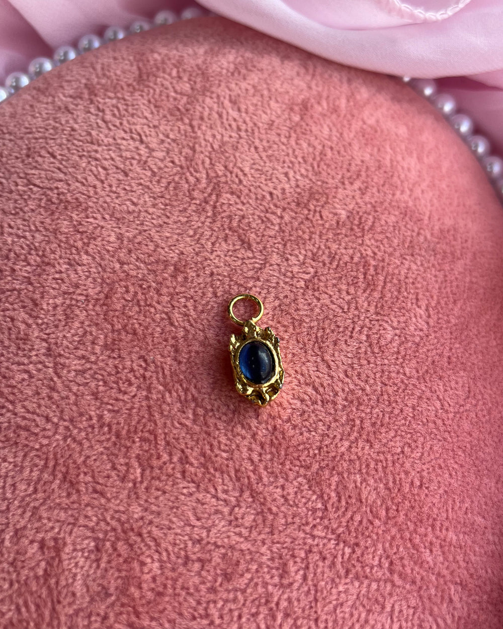 Blue Stone Gold Charm