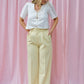 PERFECT PASTEL YELLOW HIGH-WAISTED TROUSERS