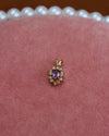 Purple Oval Gem With Crystal Halo Charm