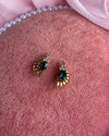 Emerald Square Gem Gold Semi-Circle Charm