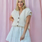 EMILY SAILOR COLLAR SHORT-SLEEVE WHITE MINI DRESS