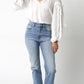 JEN WHITE WOVEN LONG-SLEEVE TOP