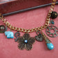 Totally Turquoise Gold Vintage Charm Necklace