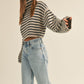 STEVIE STRIPED TURTLE NECK CROP SEWATER TOP