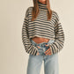 STEVIE STRIPED TURTLE NECK CROP SEWATER TOP