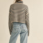 STEVIE STRIPED TURTLE NECK CROP SEWATER TOP