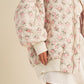 CHARLOTTE FLORALPINK PRINT QUILTED OVERSIZED BOMBER JACKET