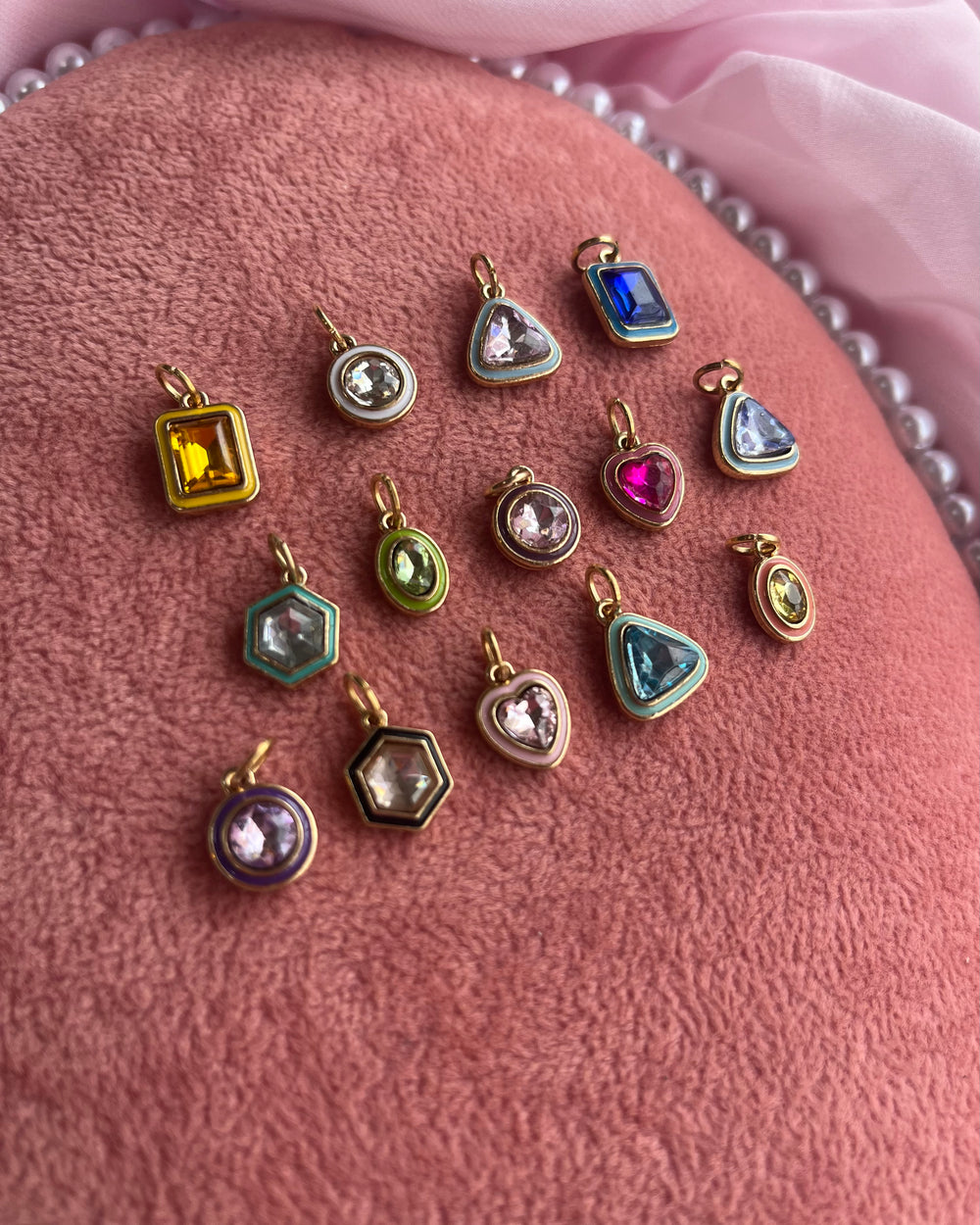 Colorful Shapes Crystal Charms