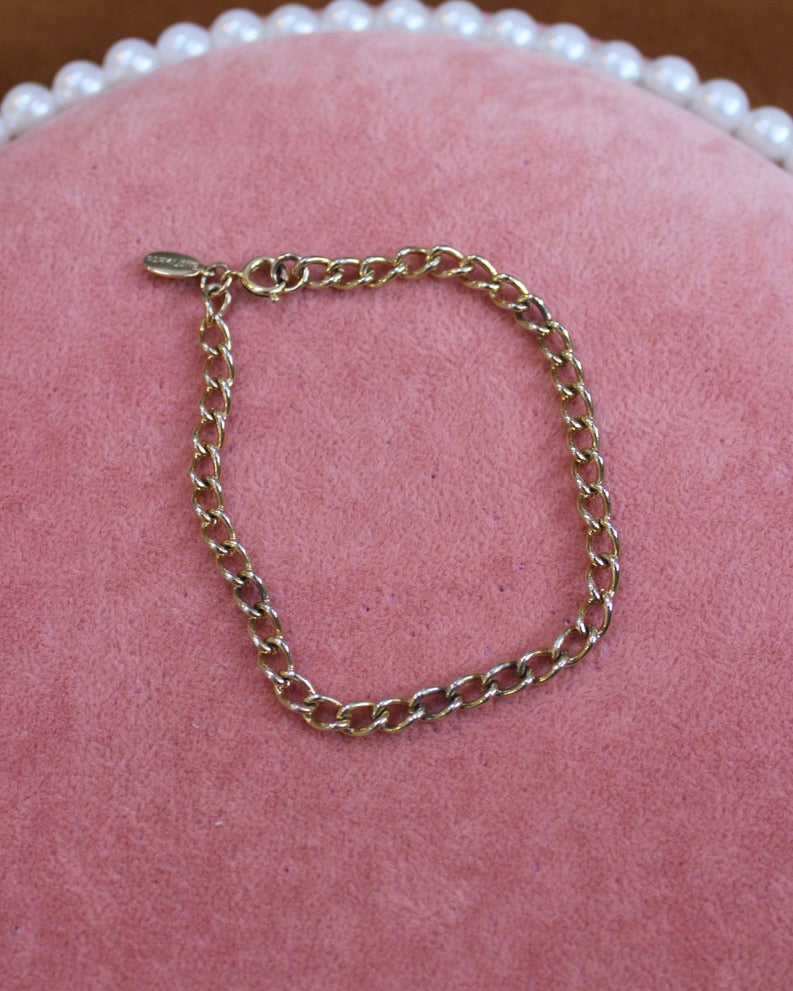 Gold Curb Chain Bracelet