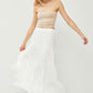 EFFORTLESS WHITE TIERED MIDI SKIRT W/OUT DRAWSTRING