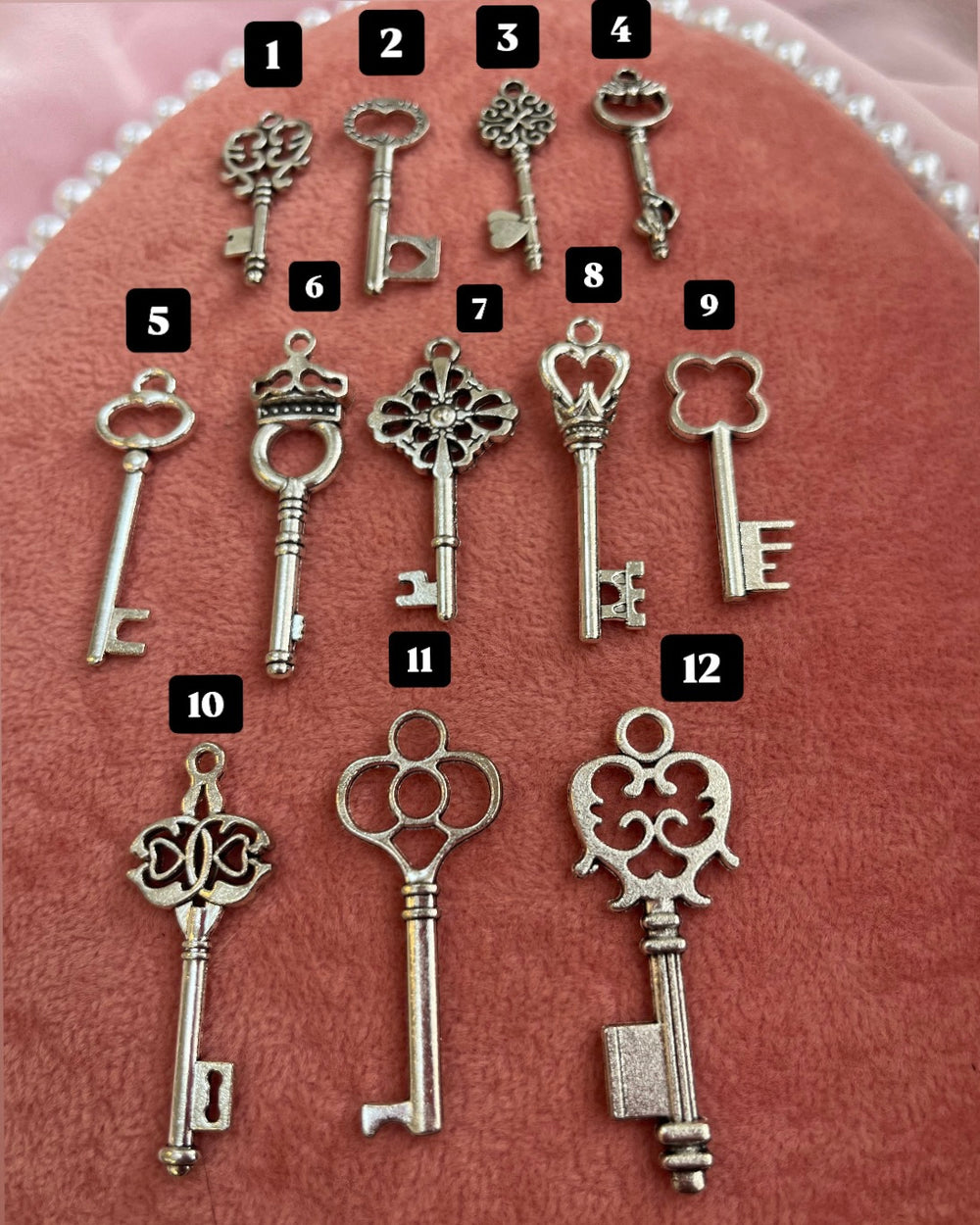 Medium To Large Silver Key Charms