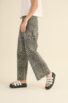 LEO LEOPARD PRINT HIGH-WAISTED PANTS