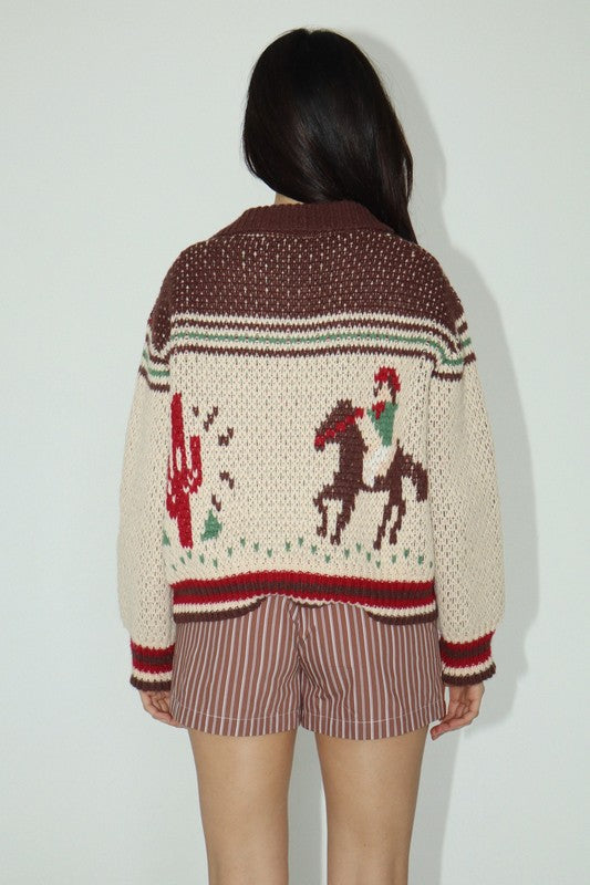 CHOCOLATE COWGIRL SWEATER ZIP UP