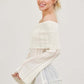 WINNIE WHITE OFF THE SHOULDER LONG-SLEEVE TOP