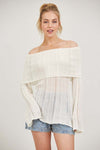 WINNIE WHITE OFF THE SHOULDER LONG-SLEEVE TOP