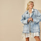 PAYTON BOHO SIDE TIE DETAIL OVERSIZED DENIM JACKET