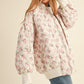 CHARLOTTE FLORALPINK PRINT QUILTED OVERSIZED BOMBER JACKET