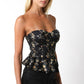 MARIGOLD FLORAL PEPLUM SLEEVELESS CORSET