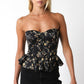 MARIGOLD FLORAL PEPLUM SLEEVELESS CORSET