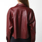 BELLA BURGUNDY PLEATHER JACKET