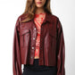 BELLA BURGUNDY PLEATHER JACKET