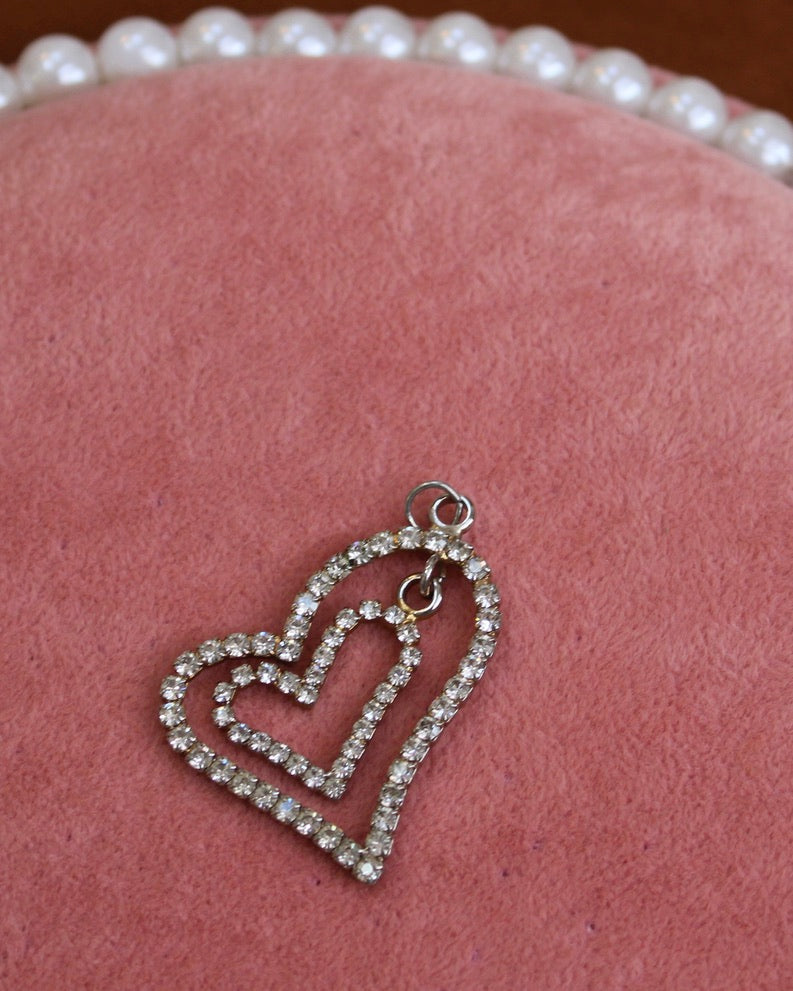 Crystal Double Hearts Charm