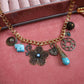 Totally Turquoise Gold Vintage Charm Necklace