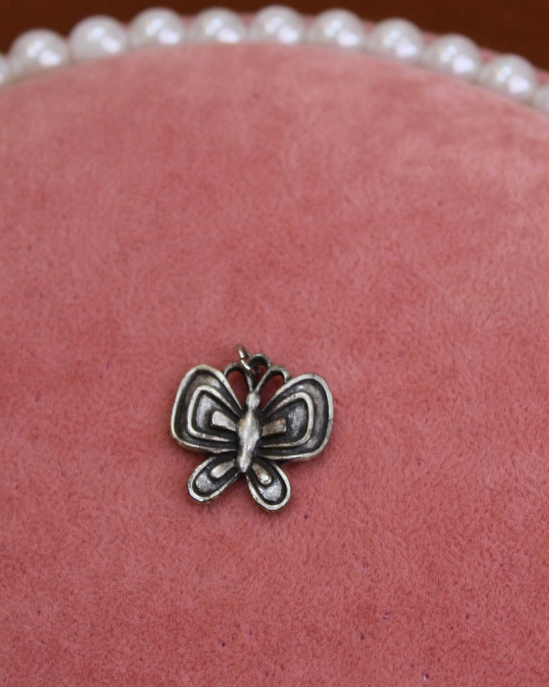Dark Silver Butterfly Charm