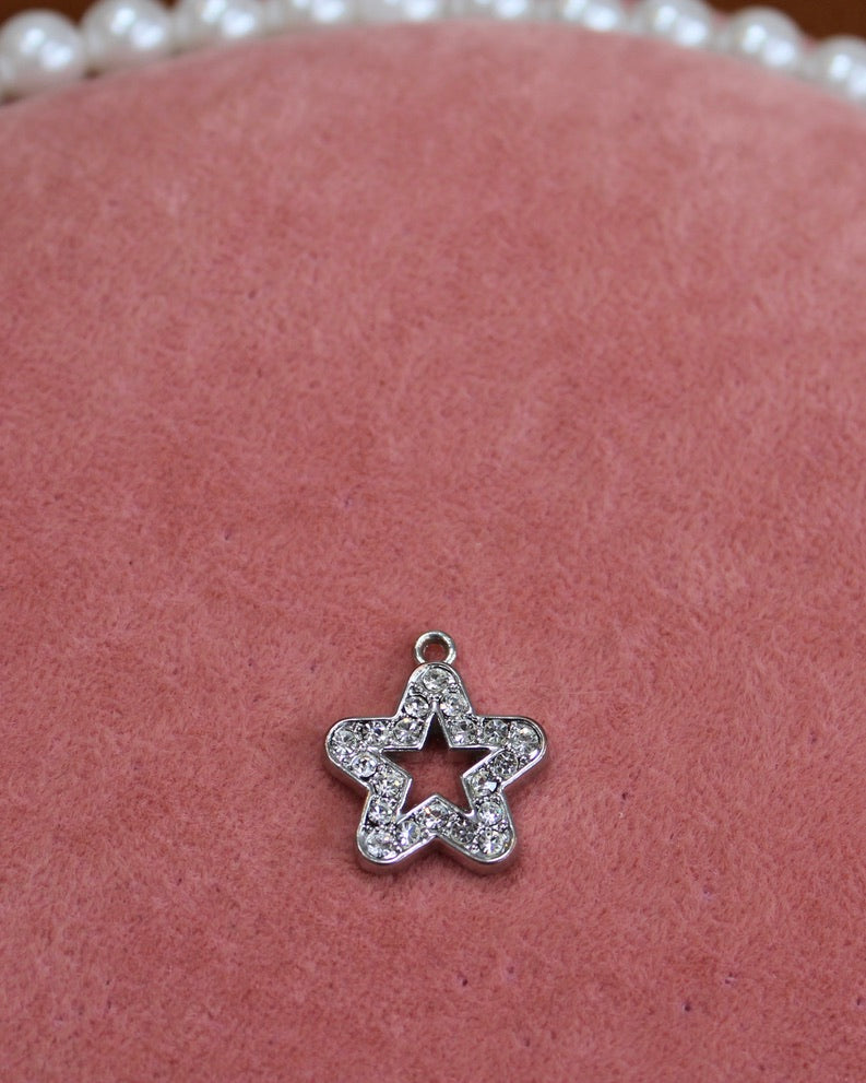Silver Crystal Star Charm