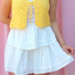 EFFORTLESS WHITE RUFFLE MINI SKIRT