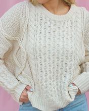 Load image into Gallery viewer, RORY IVORY CABLE-KNIT CHUNKY SWEATER
