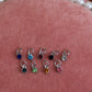 Small Silver Colorful Crystal Charms