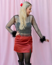 Load image into Gallery viewer, JOY RED SATIN MINI SKIRT
