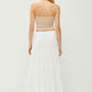 EFFORTLESS WHITE TIERED MIDI SKIRT W/OUT DRAWSTRING